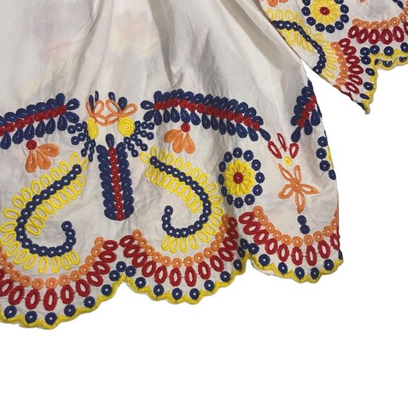 Romeo + Juliet Mexican Embroidered Off‎ the Shoulder Top Size L Boho Cottagecore - Picture 6 of 14